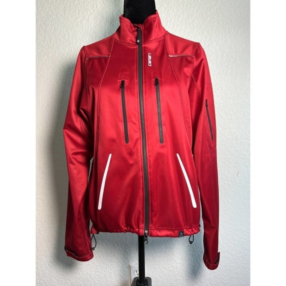 Canari Running Cycling Long Sleeve Full Zip Windbreaker Pockets Red Size‎ M